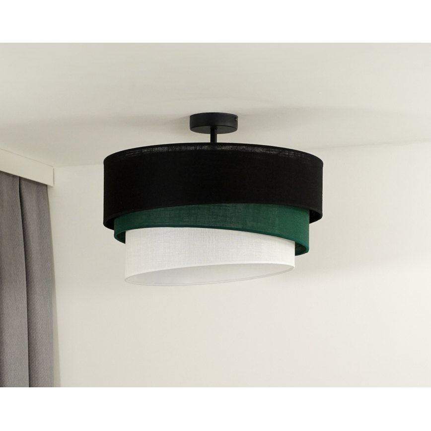 Duolla - Plafonski luster TRIO 1xE27/15W/230V prečnik 45 cm crna/zelena/bela