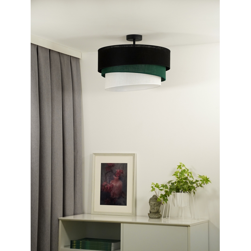 Duolla - Plafonski luster TRIO 1xE27/15W/230V prečnik 45 cm crna/zelena/bela