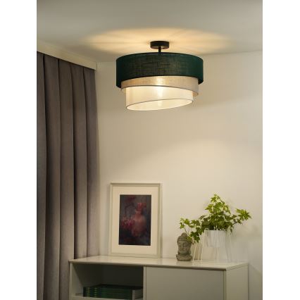 Duolla - Plafonski luster TRIO 1xE27/15W/230V, prečnik 45 cm, zelena/siva/bela