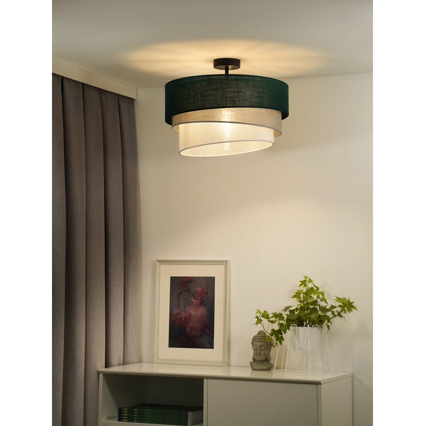 Duolla - Plafonski luster TRIO 1xE27/15W/230V, prečnik 45 cm, zelena/siva/bela
