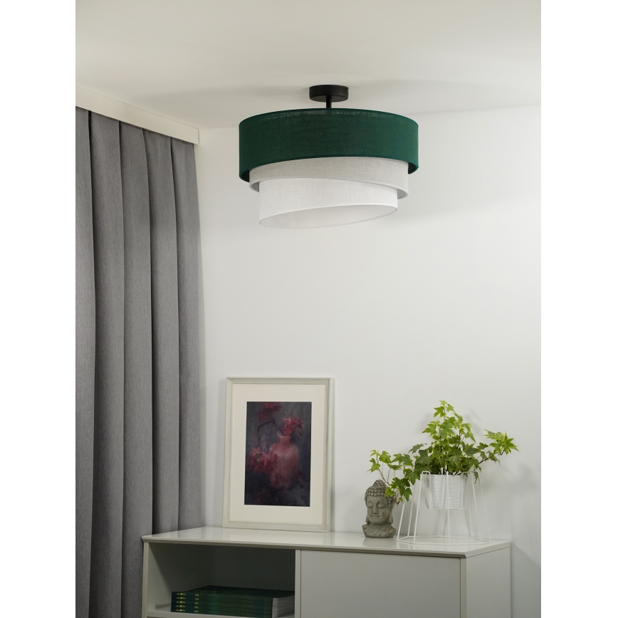 Duolla - Plafonski luster TRIO 1xE27/15W/230V, prečnik 45 cm, zelena/siva/bela