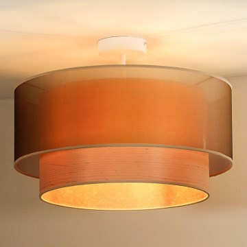Duolla - Plafonski luster WOOD BOHO 1xE27/15W/230V prečnik 45 cm bakrena/bež