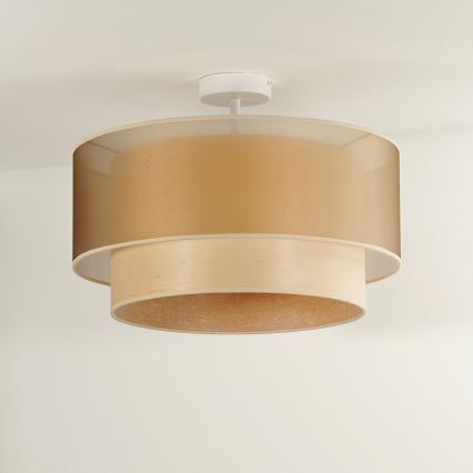 Duolla - Plafonski luster WOOD BOHO 1xE27/15W/230V prečnik 45 cm bakrena/bež