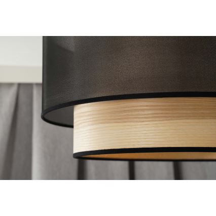 Duolla - Plafonski luster WOOD BOHO 1xE27/15W/230V, prečnik 45 cm, crna/bež