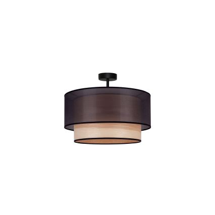 Duolla - Plafonski luster WOOD BOHO 1xE27/15W/230V, prečnik 45 cm, crna/bež
