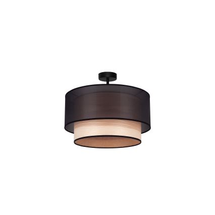 Duolla - Plafonski luster WOOD BOHO 1xE27/15W/230V, prečnik 45 cm, crna/bež