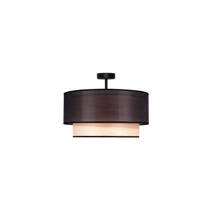 Duolla - Plafonski luster WOOD BOHO 1xE27/15W/230V, prečnik 45 cm, crna/bež
