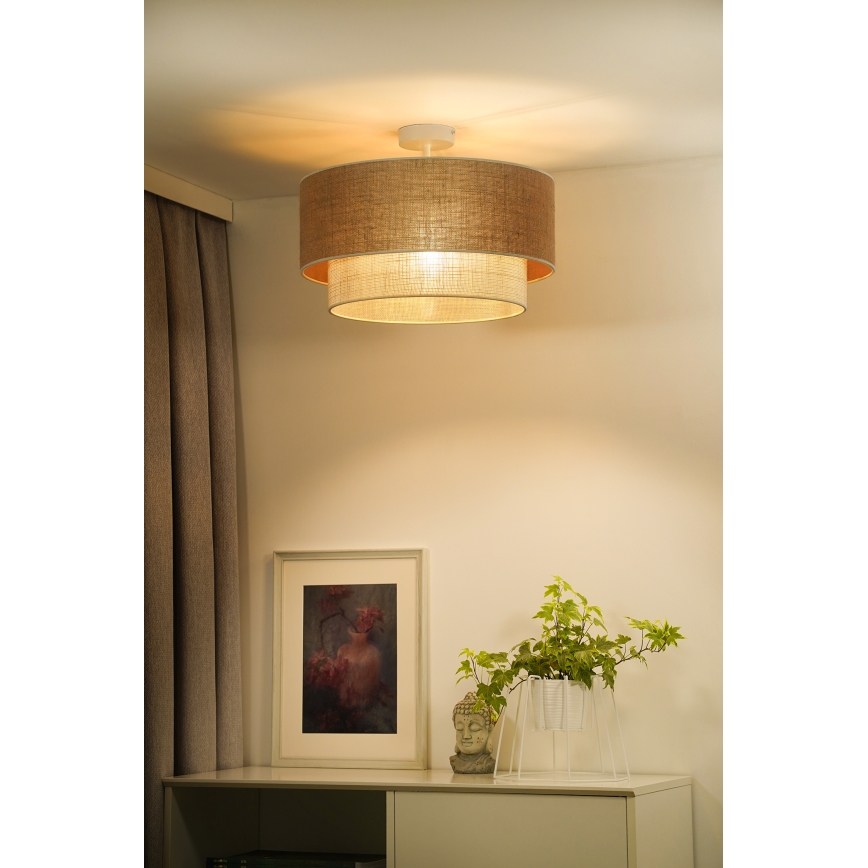 Duolla - Plafonski luster YUTE BOHO 1xE27/15W/230V Ø 45 cm braon/krem