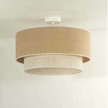 Duolla - Plafonski luster YUTE BOHO 3xE27/15W/230V prečnik 60 cm braon/krem