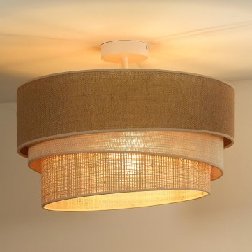 Duolla - Plafonski luster YUTE TRIO 1xE27/15W/230V, prečnik 45 cm, braon/siva/bež
