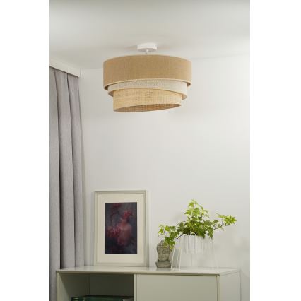 Duolla - Plafonski luster YUTE TRIO 1xE27/15W/230V, prečnik 45 cm, braon/siva/bež
