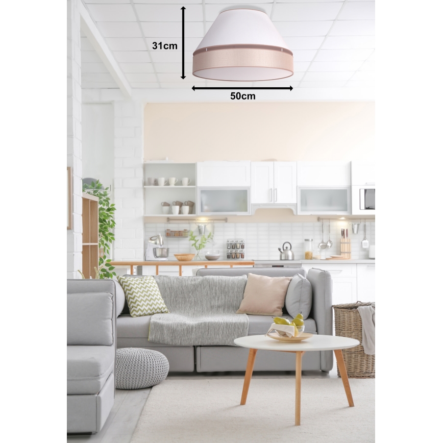 Duolla - Plafonsko svetlo AVIGNON 1xE27/15W/230V prečnik 50 cm bela/bež