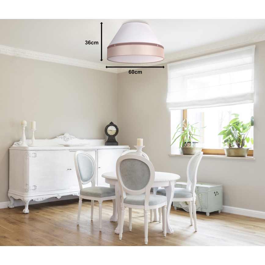 Duolla - Plafonsko svetlo AVIGNON 3xE27/15W/230V, prečnik 60 cm, belo/bež