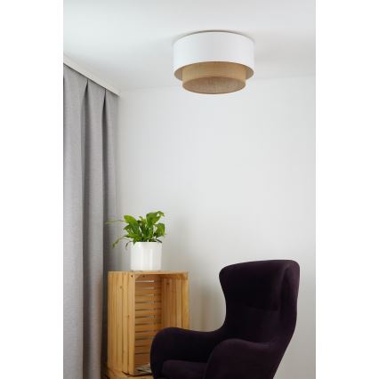 Duolla - Plafonsko svetlo BOHO 1xE27/15W/230V prečnik 45 cm bela/braon