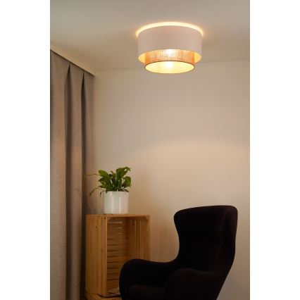 Duolla - Plafonsko svetlo BOHO 1xE27/15W/230V prečnik 45 cm bela/braon
