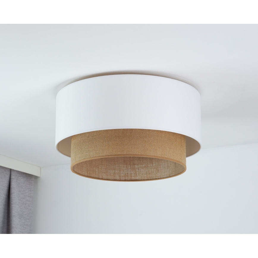 Duolla - Plafonsko svetlo BOHO 1xE27/15W/230V prečnik 45 cm bela/braon