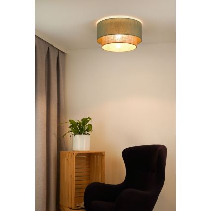 Duolla - Plafonsko svetlo BOHO 1xE27/15W/230V prečnik 45 cm zeleno/smeđe