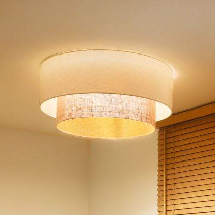 Duolla - Plafonsko svetlo BOHO 3xE27/15W/230V, prečnik 60 cm, krem/bež