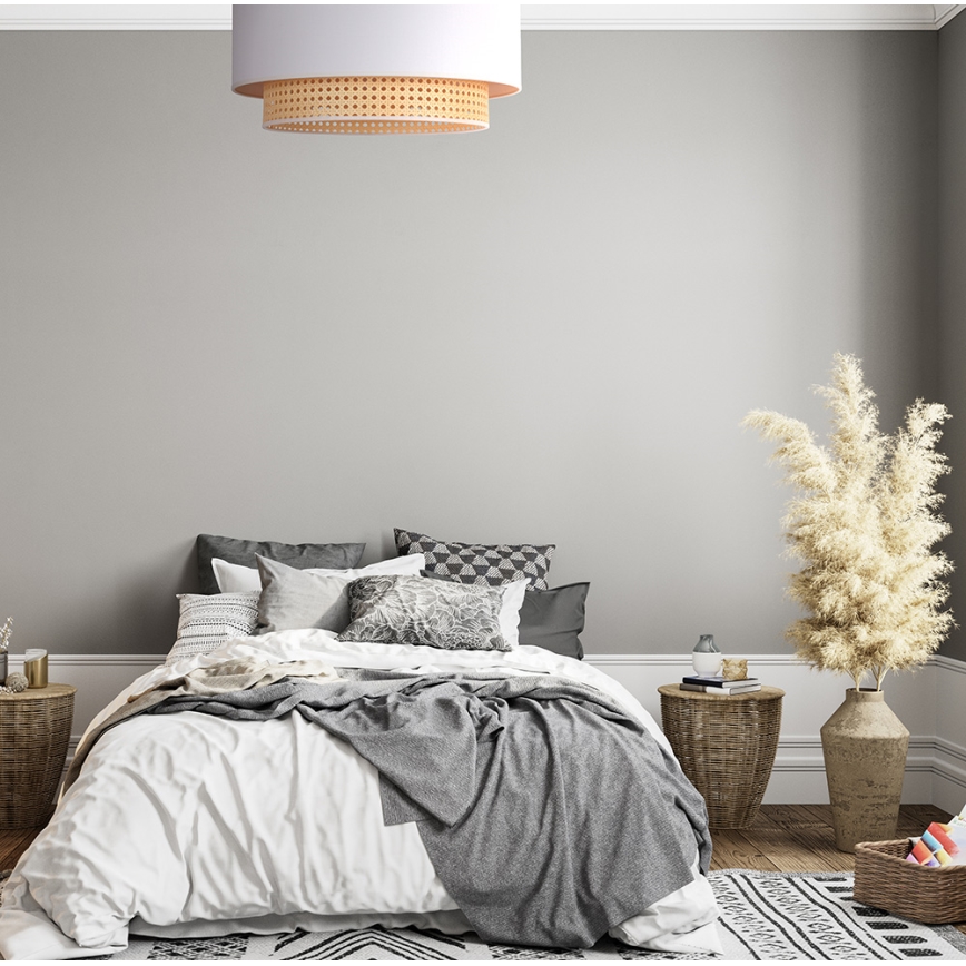 Duolla - Plafonsko svetlo BOHO 3xE27/15W/230V Ø 60 cm krem/ratan