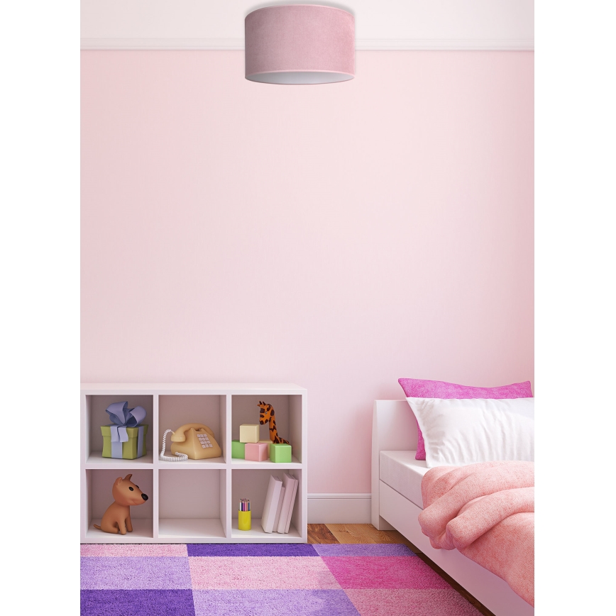 Duolla - Plafonsko svetlo BRISTOL 1xE27/15W/230V prečnika 45 cm ružičasta/bela