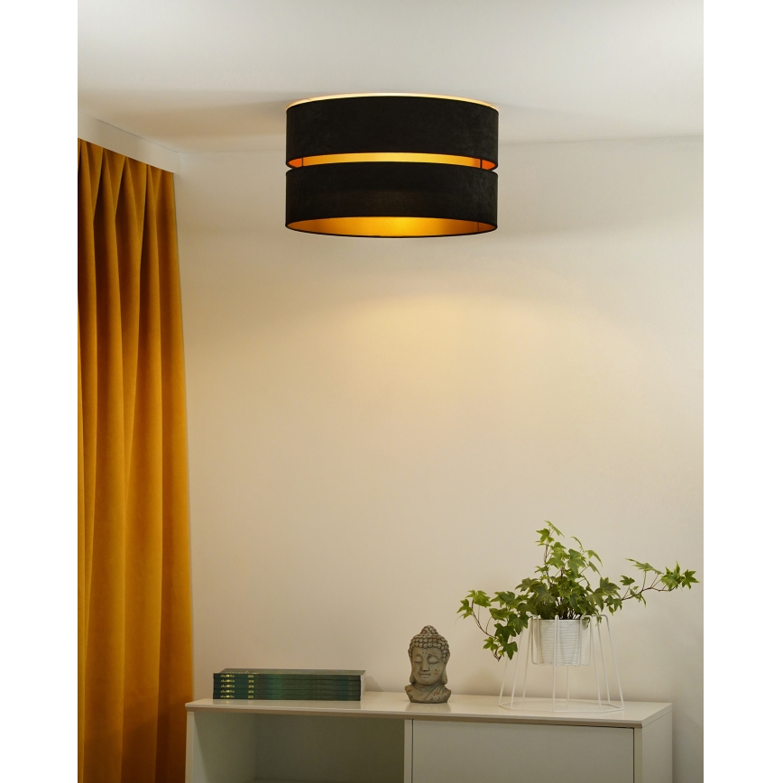 Duolla - Plafonsko svetlo DUO 1xE27/40W/230V prečnik 40 cm crna/zlatna