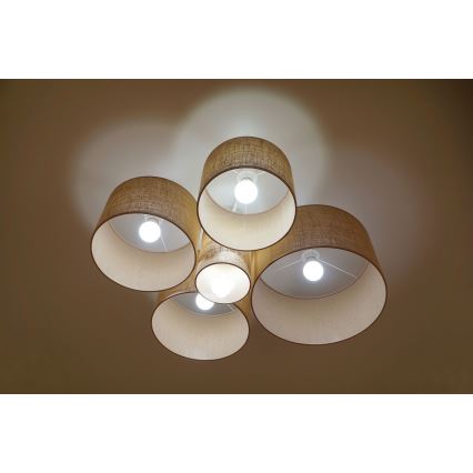 Duolla - Plafonsko svetlo ROLLER PENTO 5xE27/60W/230V bež