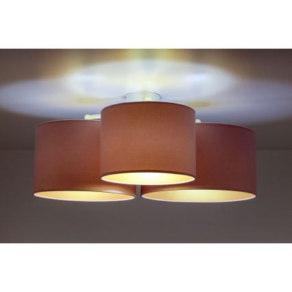 Duolla - Plafonsko svetlo ROLLER TRIO 3xE27/60W/230V ružičasto