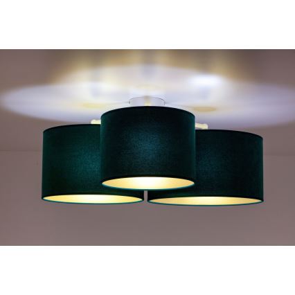 Duolla - Plafonsko svetlo ROLLER TRIO 3xE27/60W/230V zeleno/zlatno
