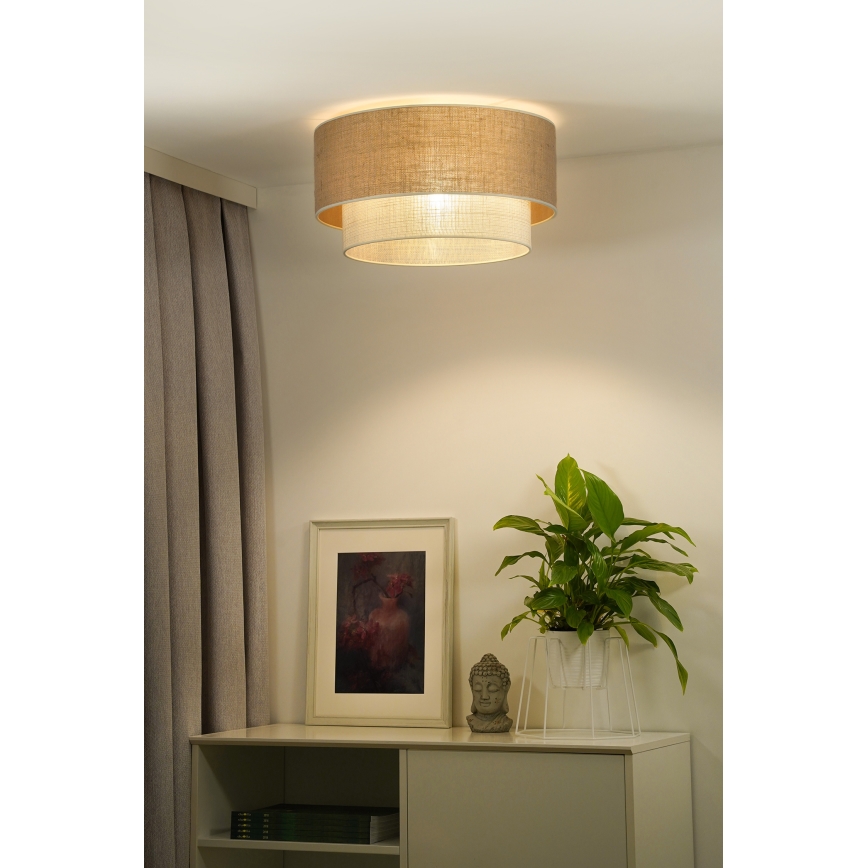 Duolla - Plafonsko svetlo YUTE BOHO 3xE27/15W/230V prečnika 60 cm braon/krem