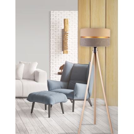 Duolla - Podna lampa DUO 1xE27/60W/230V prečnik 44 cm bež/siva/bež