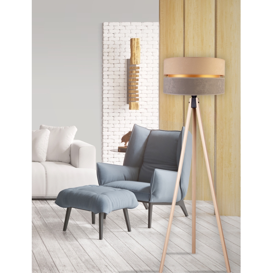 Duolla - Podna lampa DUO 1xE27/60W/230V prečnik 44 cm bež/siva/bež