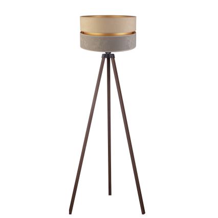 Duolla - Podna lampa DUO 1xE27/60W/230V prečnik 44 cm bež/siva/smeđa