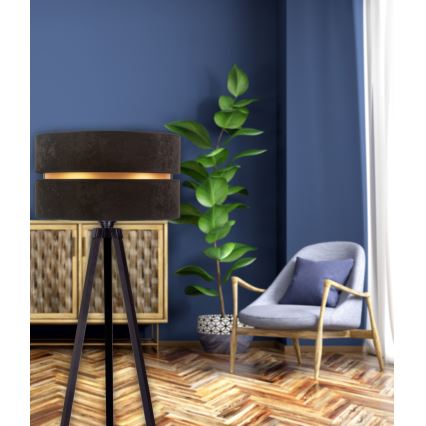 Duolla - Podna lampa DUO 1xE27/60W/230V prečnik 44 cm crna/wenge