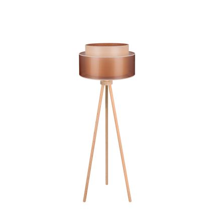 Duolla - Podna lampa WOOD BOHO 1xE27/15W/230V prečnik 45 cm bakarna/braon/bež