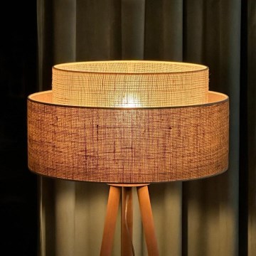 Duolla - Podna lampa YUTE BOHO 1xE27/15W/230V prečnika 45 cm braon/krem