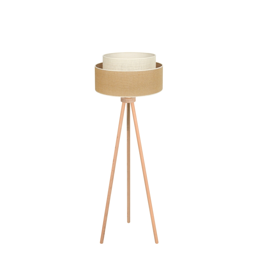 Duolla - Podna lampa YUTE BOHO 1xE27/15W/230V prečnika 45 cm braon/krem