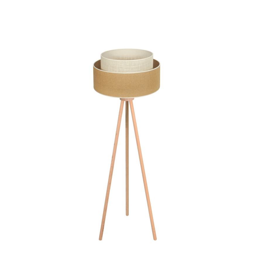 Duolla - Podna lampa YUTE BOHO 1xE27/15W/230V prečnika 45 cm braon/krem