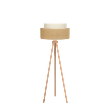 Duolla - Podna lampa YUTE BOHO 1xE27/15W/230V prečnika 45 cm braon/krem