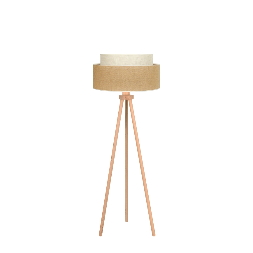 Duolla - Podna lampa YUTE BOHO 1xE27/15W/230V prečnika 45 cm braon/krem
