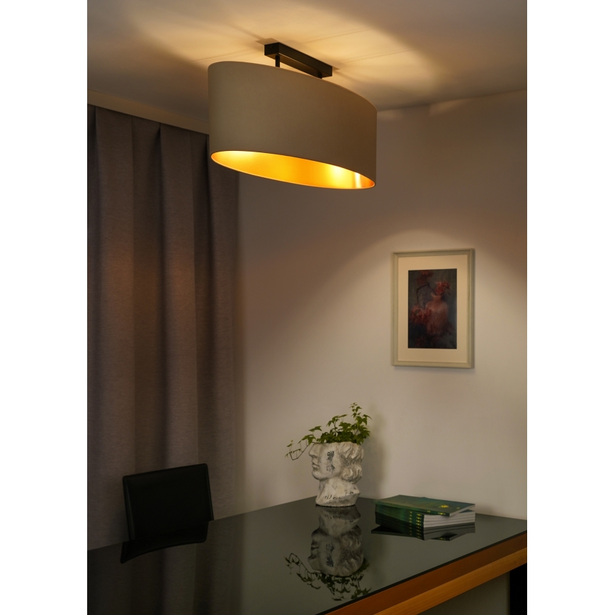 Duolla - Prislonjen plafonski luster OVAL VEGAN 2xE27/15W/230V krem boje