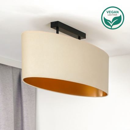 Duolla - Prislonjen plafonski luster OVAL VEGAN 2xE27/15W/230V krem boje