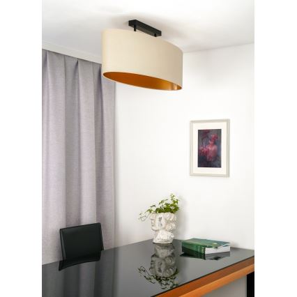 Duolla - Prislonjen plafonski luster OVAL VEGAN 2xE27/15W/230V krem boje