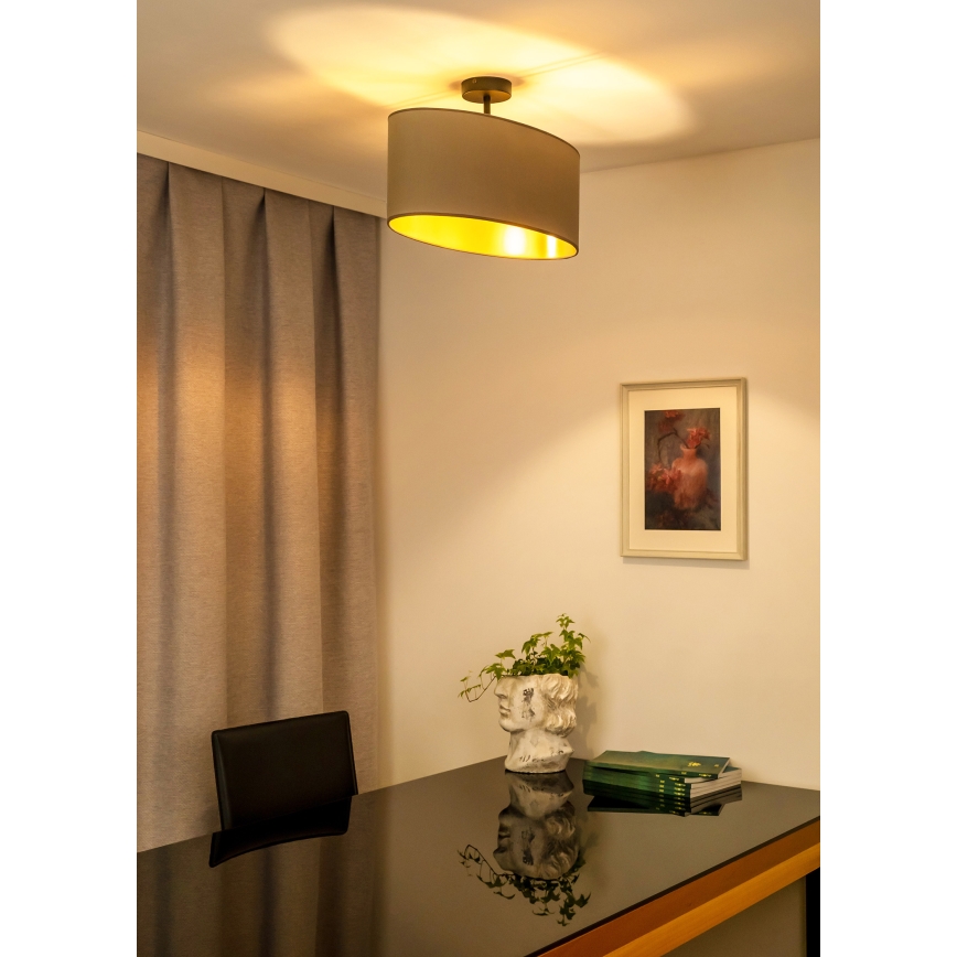 Duolla - Prislonjeni luster OVAL VEGAN 1xE27/15W/230V bež