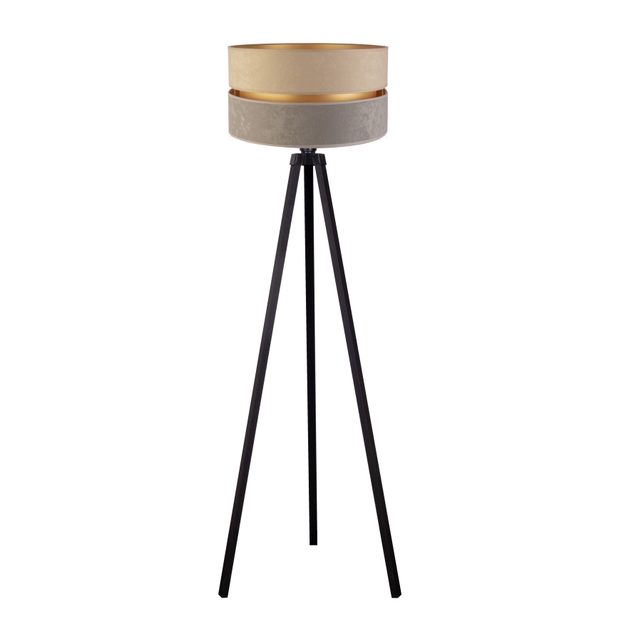 Duolla - Stojeća lampa DUO 1xE27/60W/230V prečnik 44 cm bež/siva/wenge