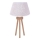 Duolla - Stona lampa BOUCLE 1xE27/15W/230V, prečnik 28 cm, bela/drvo