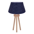 Duolla - Stona lampa BOUCLE 1xE27/15W/230V, prečnik 28 cm, plava/drvo