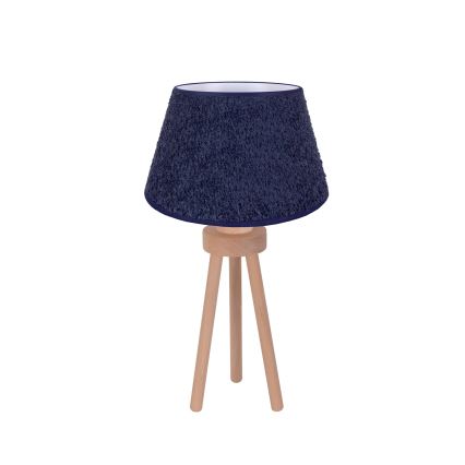 Duolla - Stona lampa BOUCLE 1xE27/15W/230V, prečnik 28 cm, plava/drvo