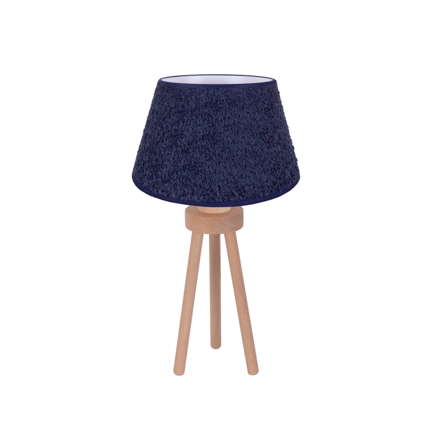 Duolla - Stona lampa BOUCLE 1xE27/15W/230V, prečnik 28 cm, plava/drvo
