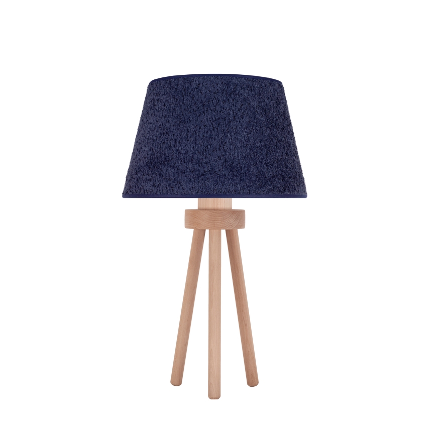 Duolla - Stona lampa BOUCLE 1xE27/15W/230V, prečnik 28 cm, plava/drvo
