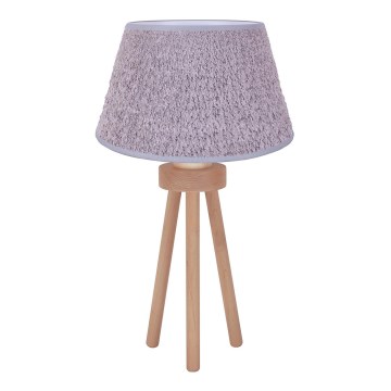 Duolla - Stona lampa BOUCLE 1xE27/15W/230V Ø 28 cm siva/drvo